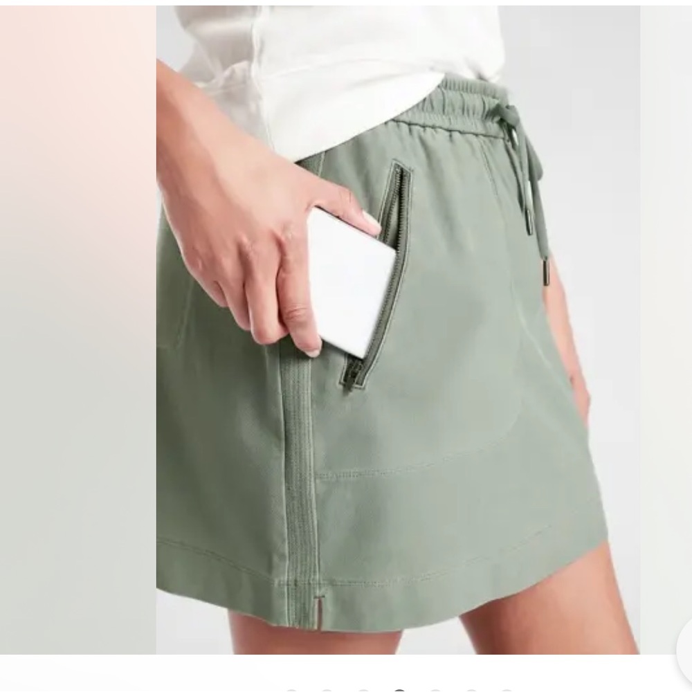 ATHLETA Farallon Skirt  Size 14 Green Stretch Casual Skirt Cotton Everyday - Picture 7 of 7